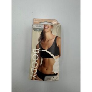 Boody Shaper Bra Women's XL White Stretch Light Support Ribbed Seamless Cropped
